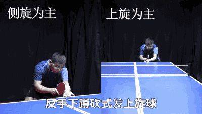 《全民学乒乓发球篇》第45集:反手下蹲侧旋发球技术动作
